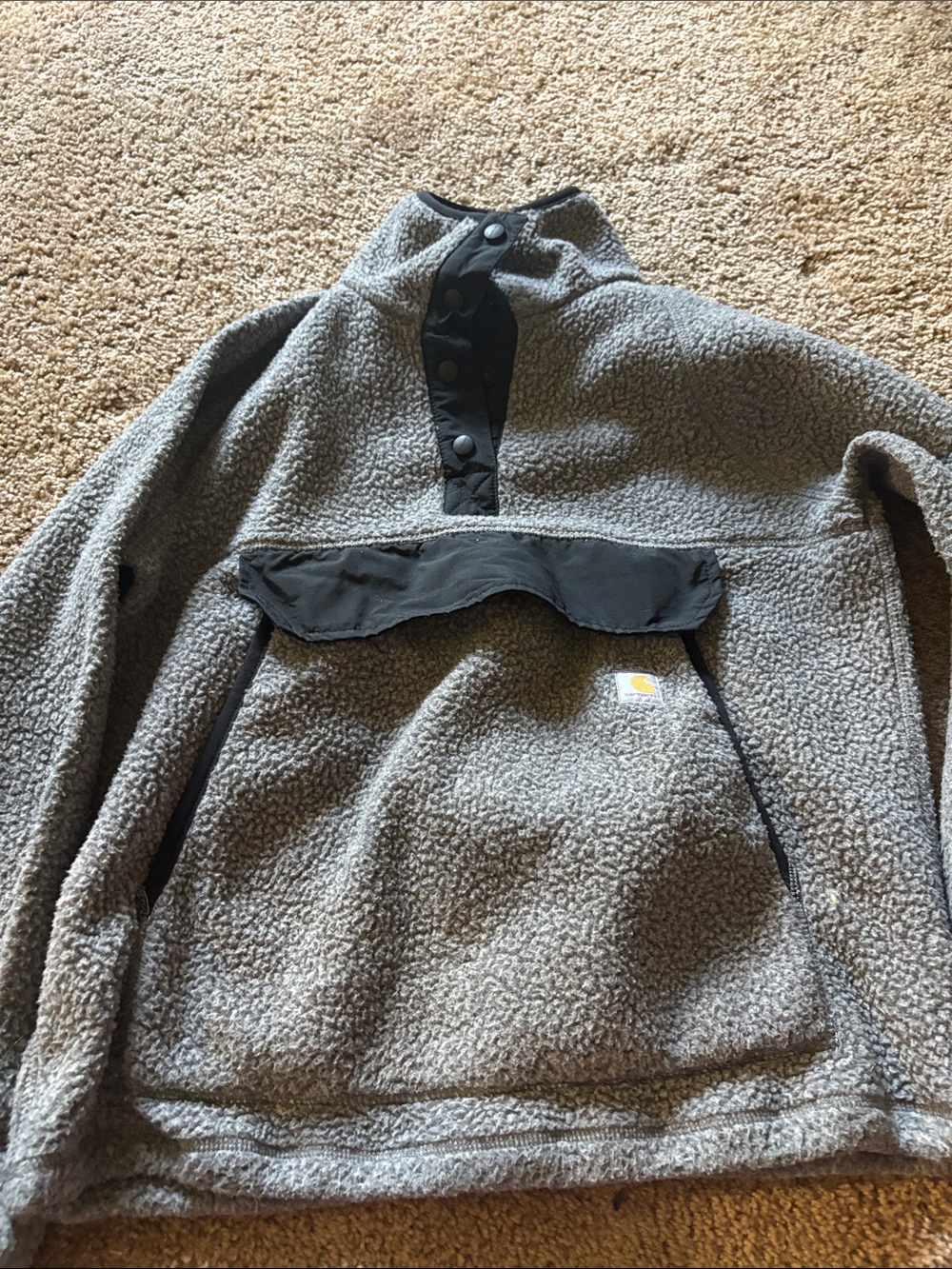 Carhartt Gray Sherpa Pullover with Black Trim
